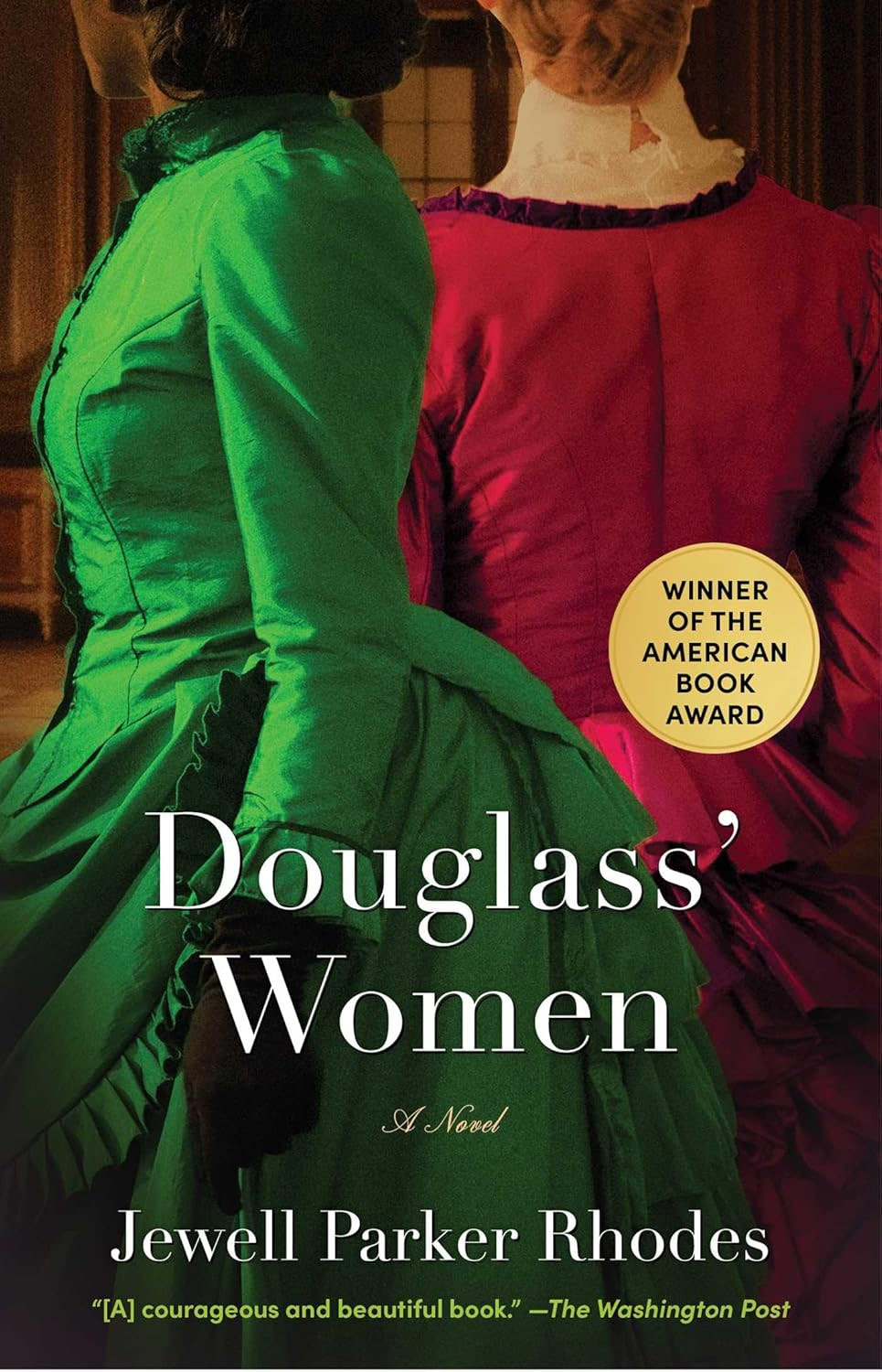 The new edition cover of Douglass' women shows two women in old fashioned dresses, one red and one green. Their faces are not showing, but one has dark skin and one very light skin.